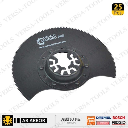 Versa Tool 80mm HSS Semi-Circular Multi-Tool Saw Blades, 9mm Offset Mount, PK 25 AB25J